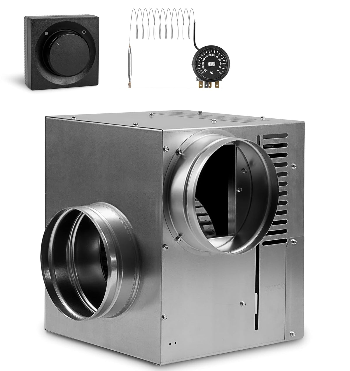 SYSTERM Kaminlüfter, 150 mm, Schwarz, Warmluftverteilung Kamin Gebläse Turbine Ventilator AN2 gen, Heißluftventilator