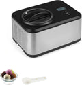 LIFEZEAL Eismaschine, 1,5 L, Edelstahl, ABS, Silber, 2 in 1 Eiscreme Maschine & Joghurtbereiter, Speise mit 4 Modi & Timer für Zuhause