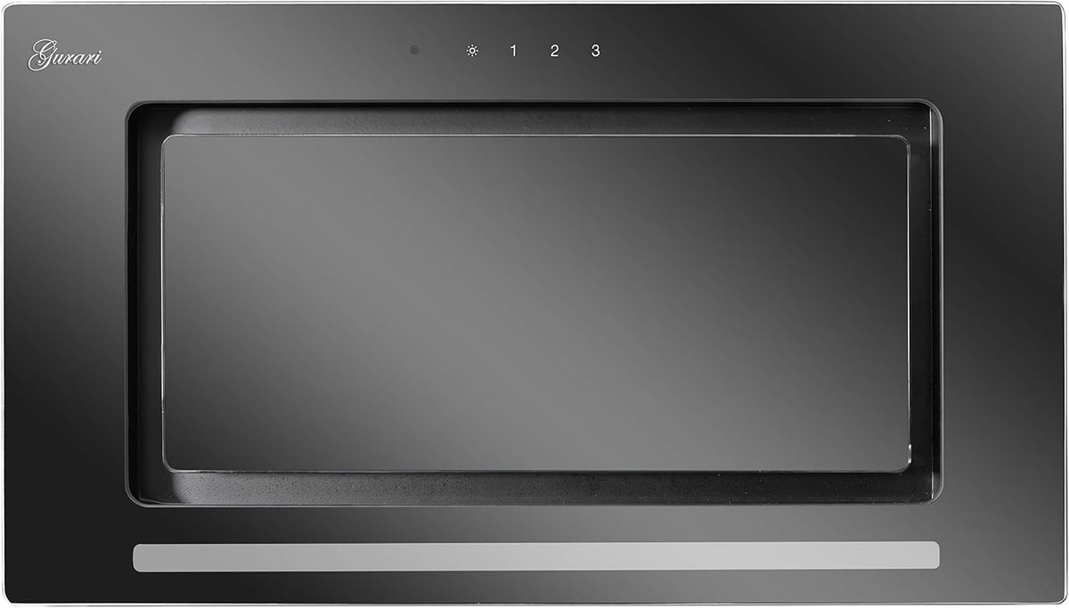 Gurari Dunstabzugshaube, 1000 m, 52 cm, 6 W, Schwarz/Silber, GCH E 217 Einbau-, Lüfterbaustein/Deckenhaube in Schwarzglas