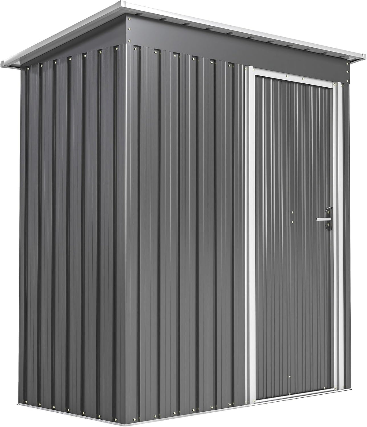 Gerätehaus Outsunny, 163 x 89 x 182 cm, 1,16 m, Hellgrau, Gartenhaus ² aus verzinktem Stahl, Geräteschuppen