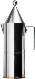 Alessi Kaffeemaschine, Weiß, 90002/6 La Conica Espressomaschine 6 Tassen Edelstahl