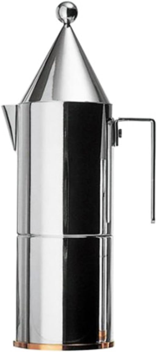Alessi Kaffeemaschine, Weiß, 90002/6 La Conica Espressomaschine 6 Tassen Edelstahl
