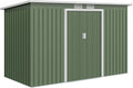 Outsunny Gerätehaus, 280x130x172 cm, 6,3m, Anthrazit, Metall ³ Geräteschuppen mit Pultdach Schiebetür wetterfest