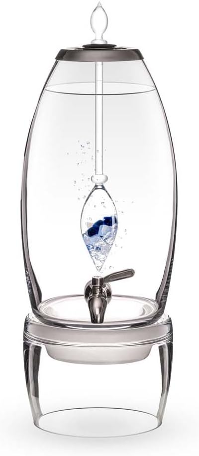VitaJuwel Kühler & Wasserspender, Schwarz, Grande Balance, Wasserspender mit Sodalith, Chalcedon & Bergkristall für Meditation und Inneren Frieden