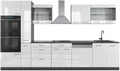 Vicco Küchenzeile, 350 cm, Fronten und Korpus der Küchenzeile bestehen aus 16 mm starker Spanplatte mit Melaminharzbeschichtung., Anthrazit