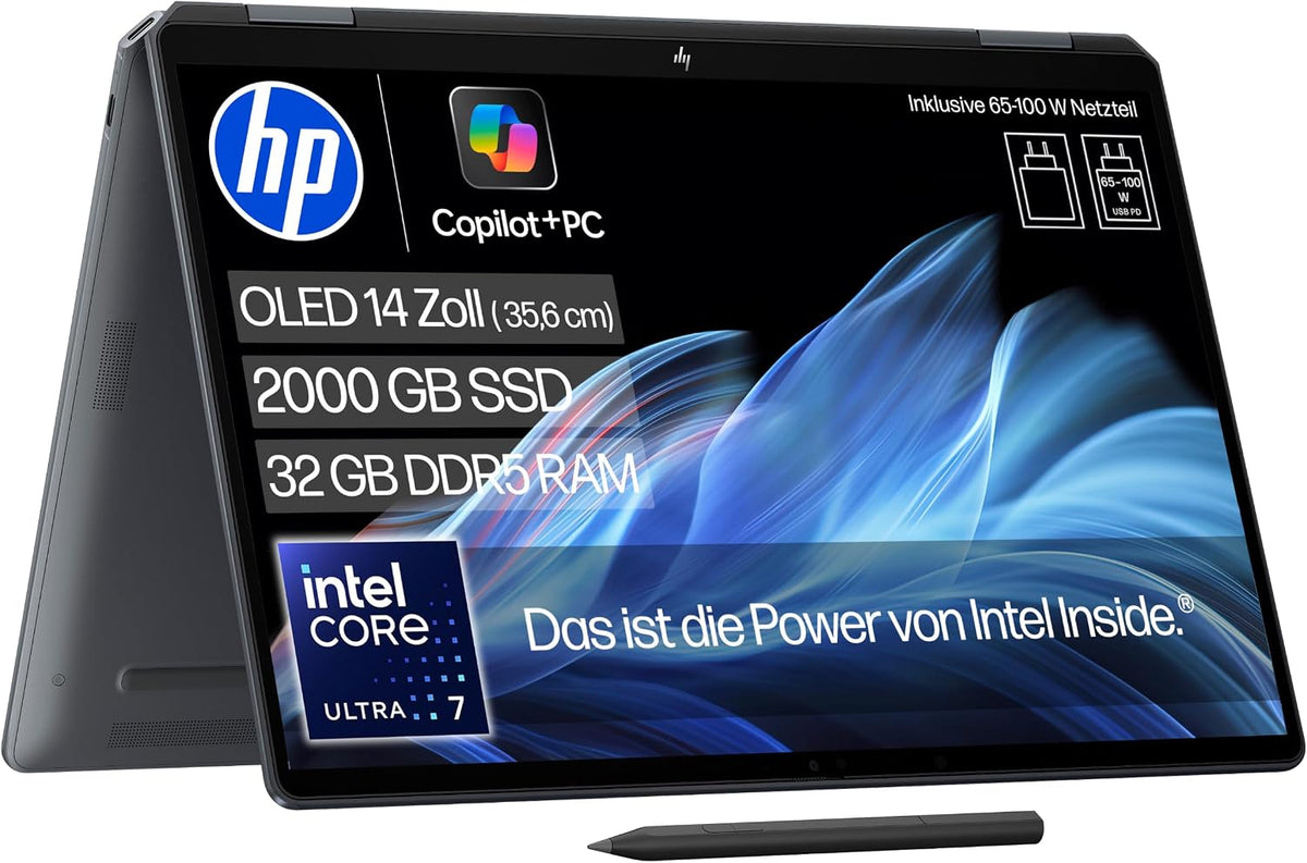 HP Laptop, Transparent, OmniBook Ultra Flip, 14' OLED, Intel Core Ultra 7, 32GB RAM, 2TB SSD