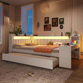 ZIDEY Matratze, Natur, Polsterbett Ausziehbar Schlafsofa 140x200 mit LED, USB-Anschlüssen, Schreibtisch, Tagesbett Ausziehbett mit Lattenrost