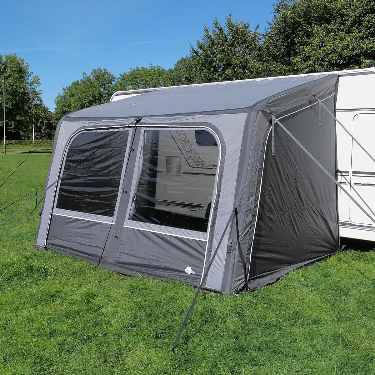 your GEAR Markise, 340 x 250 cm, Grau, Porto Air - aufblasbares Vorzelt - Sonnenvordach