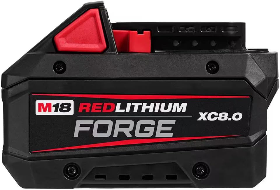 Milwaukee Werkzeugakkus, 8,0 Ah, 18 V, Schwarz/Rot, M18 Lithium-Ionen REDLITHIUM Forge XC Akku Pack