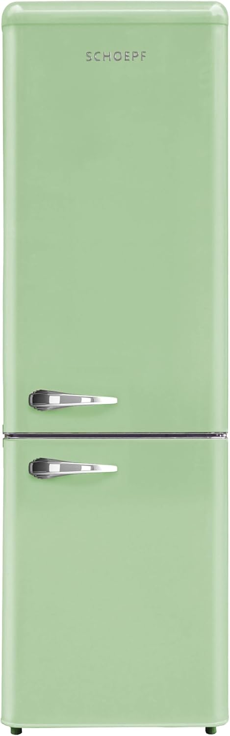 SCHOEPF Kühl-Gefrierkombination, 249 L, 41 dB, Weiß, RKG265SG, Leise, 4 Sterne Gefrierfach, Retro Design, Höhenverstellbare Füße