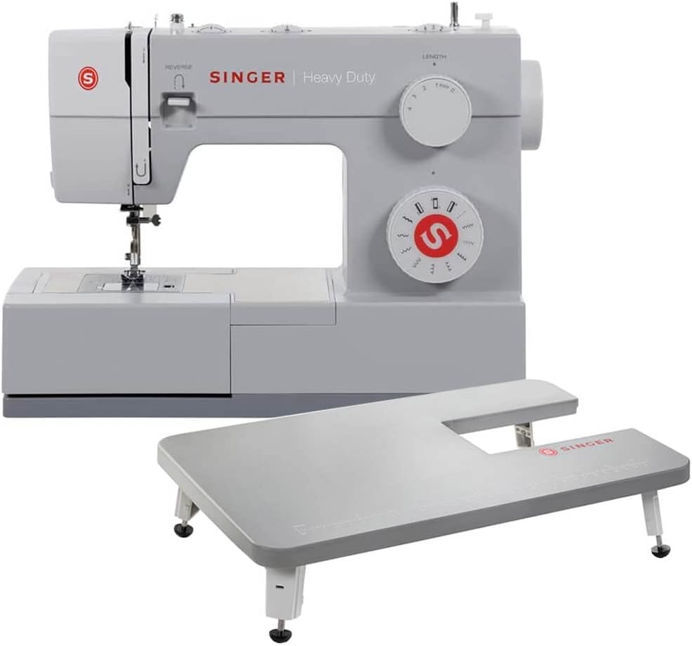 Singer Overlock-Nähmaschinen, Grau, 4411EXTBUND Heavy Duty 4411 Nähmaschine mit Ausziehtisch
