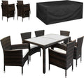 Casaria Gartenmöbel-Set, 150x90 cm, 160 kg, 7 cm, Braun, Gartenmöbel Set 6 Personen Stühle inkl. Polster &