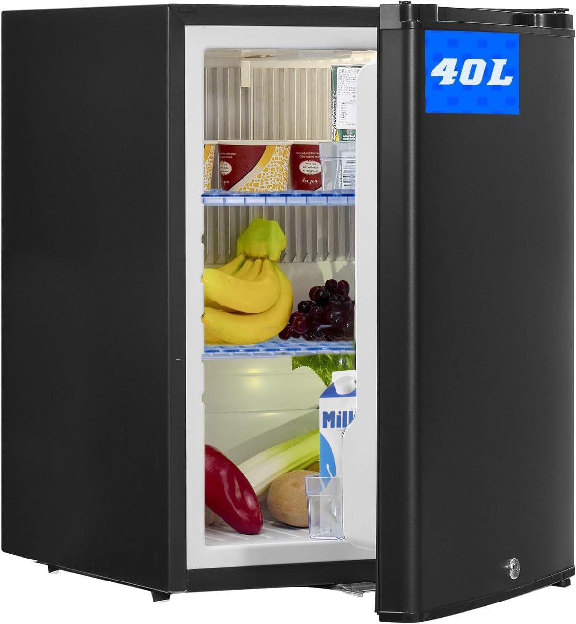 SMETA Kühlschrank, 230 V, 40 L, 12 V, Schwarz, Camping, Absorber, 12 volt Wohnmobil Kühlbox für Wohnwagen, Auto, Boot
